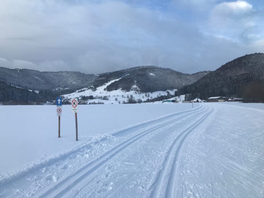 Einstieg zur Hofloipe in Bernau